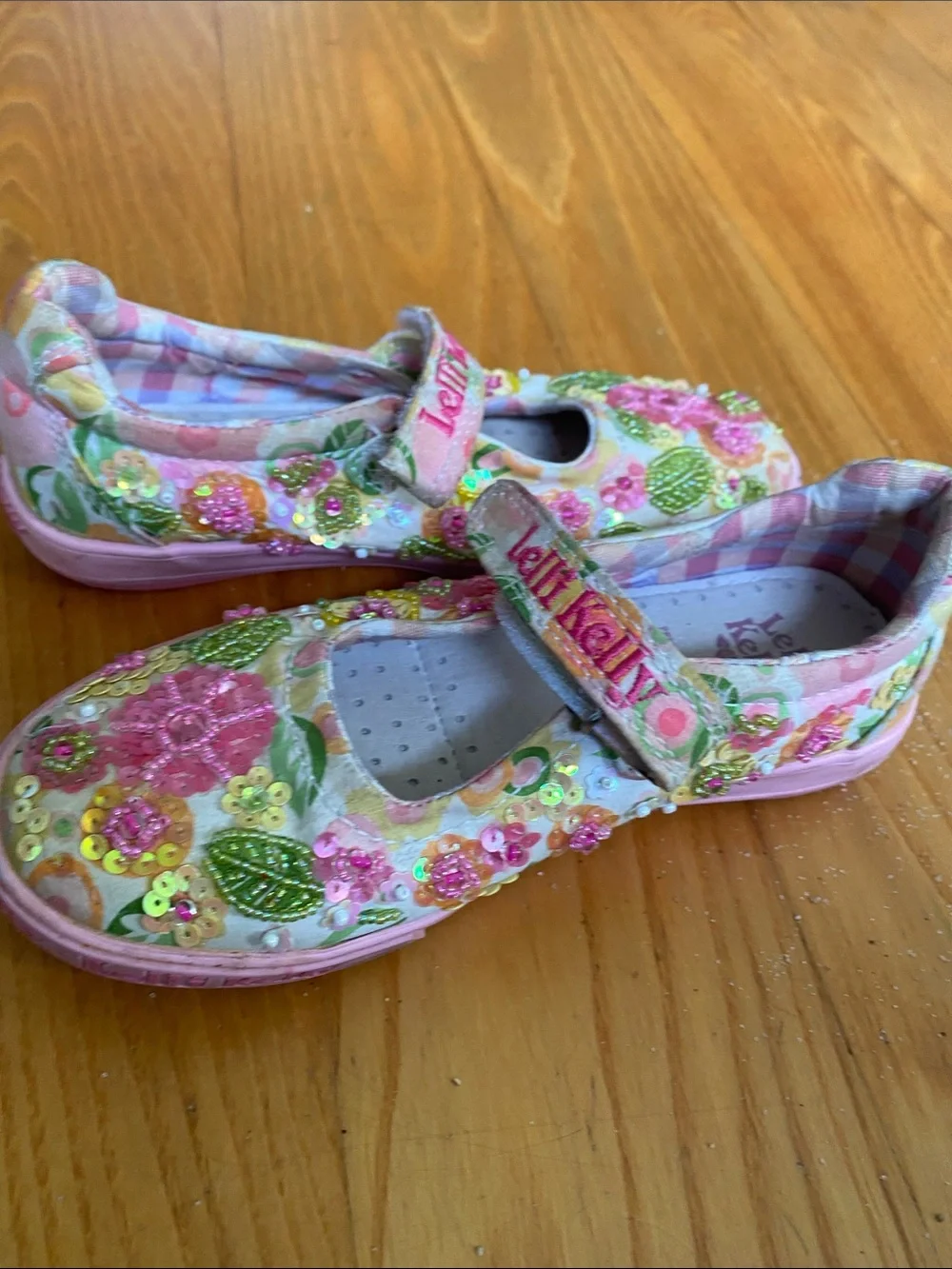 Lelli Kelly Pink Floral Sequin Mary Janes